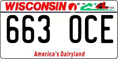 WI license plate 663OCE