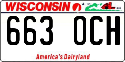 WI license plate 663OCH