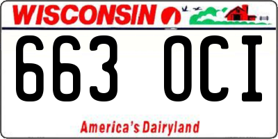 WI license plate 663OCI