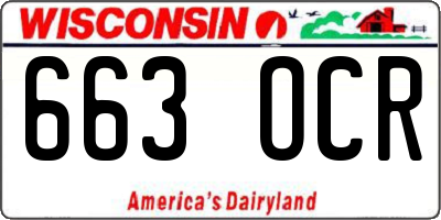 WI license plate 663OCR