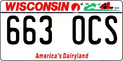 WI license plate 663OCS