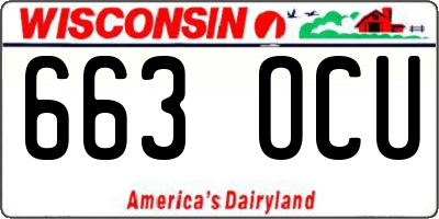 WI license plate 663OCU