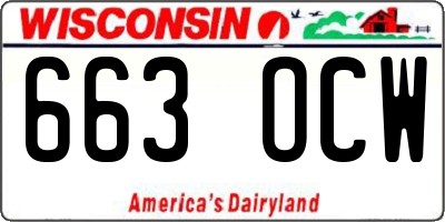 WI license plate 663OCW