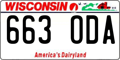 WI license plate 663ODA