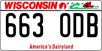 WI license plate 663ODB