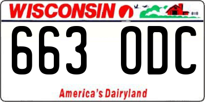 WI license plate 663ODC