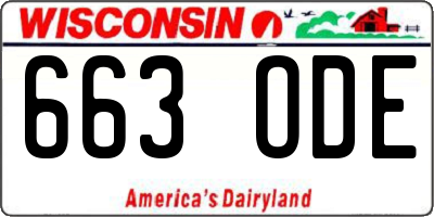 WI license plate 663ODE