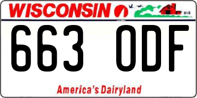 WI license plate 663ODF