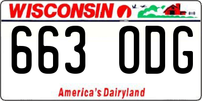 WI license plate 663ODG