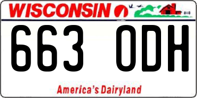 WI license plate 663ODH