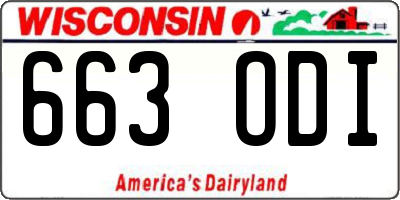 WI license plate 663ODI