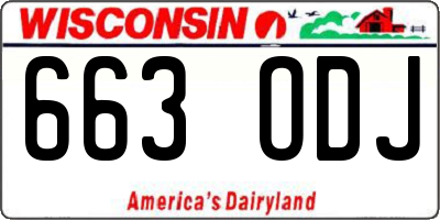 WI license plate 663ODJ