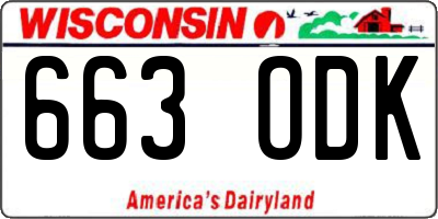 WI license plate 663ODK