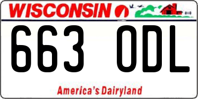 WI license plate 663ODL