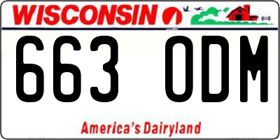 WI license plate 663ODM