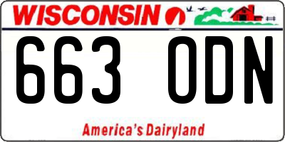WI license plate 663ODN