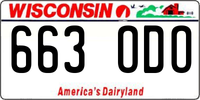 WI license plate 663ODO