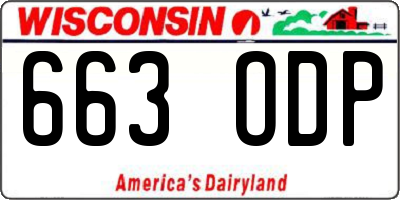 WI license plate 663ODP