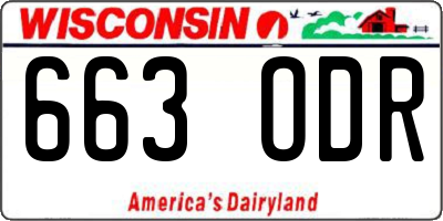 WI license plate 663ODR