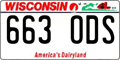 WI license plate 663ODS