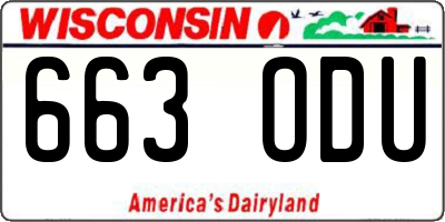 WI license plate 663ODU