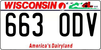 WI license plate 663ODV