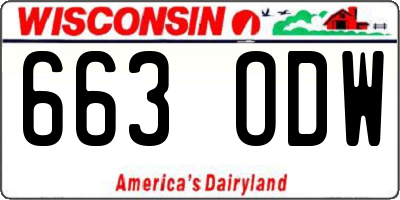 WI license plate 663ODW