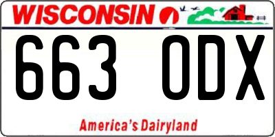 WI license plate 663ODX