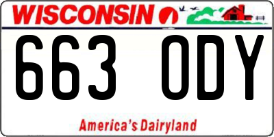 WI license plate 663ODY