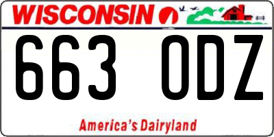 WI license plate 663ODZ