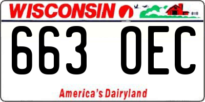 WI license plate 663OEC