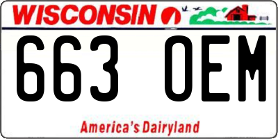 WI license plate 663OEM