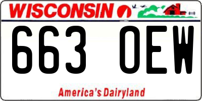 WI license plate 663OEW