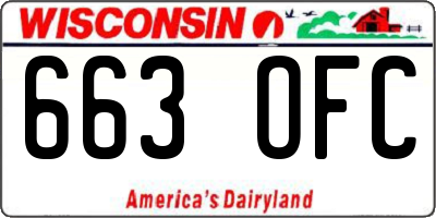 WI license plate 663OFC