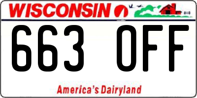 WI license plate 663OFF