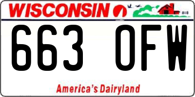 WI license plate 663OFW