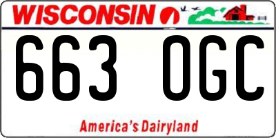 WI license plate 663OGC