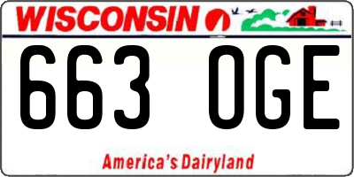 WI license plate 663OGE