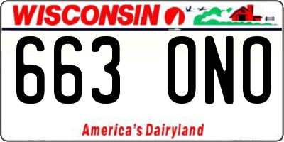 WI license plate 663ONO