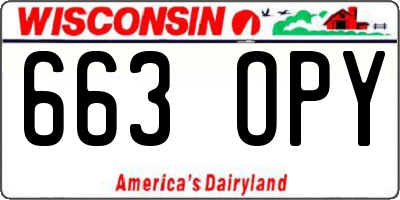 WI license plate 663OPY