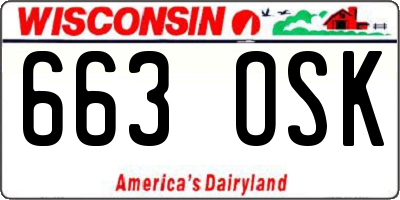 WI license plate 663OSK