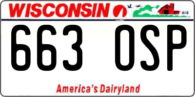 WI license plate 663OSP
