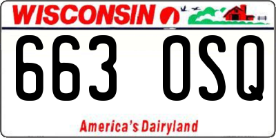 WI license plate 663OSQ