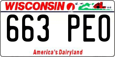 WI license plate 663PEO