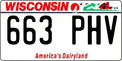 WI license plate 663PHV