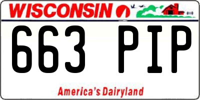 WI license plate 663PIP