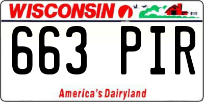 WI license plate 663PIR