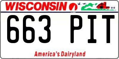 WI license plate 663PIT