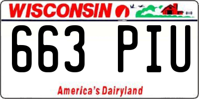 WI license plate 663PIU