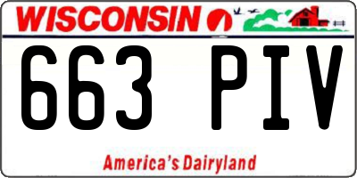 WI license plate 663PIV